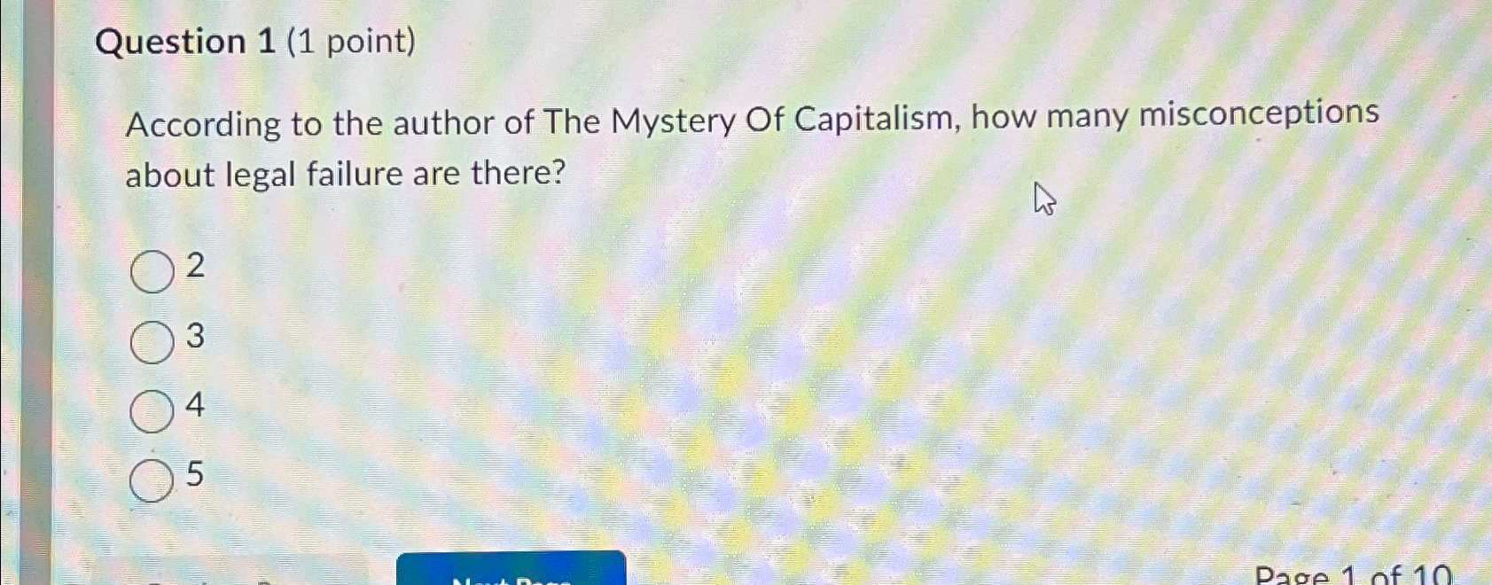  Question 1(1 point) According to the author of The Mystery Of