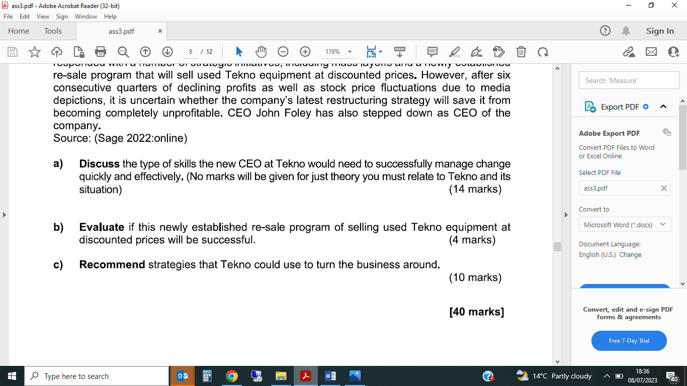  $ ass3.pdf - Adobe Acrobat Reader (32-bit) File Edit View Sign