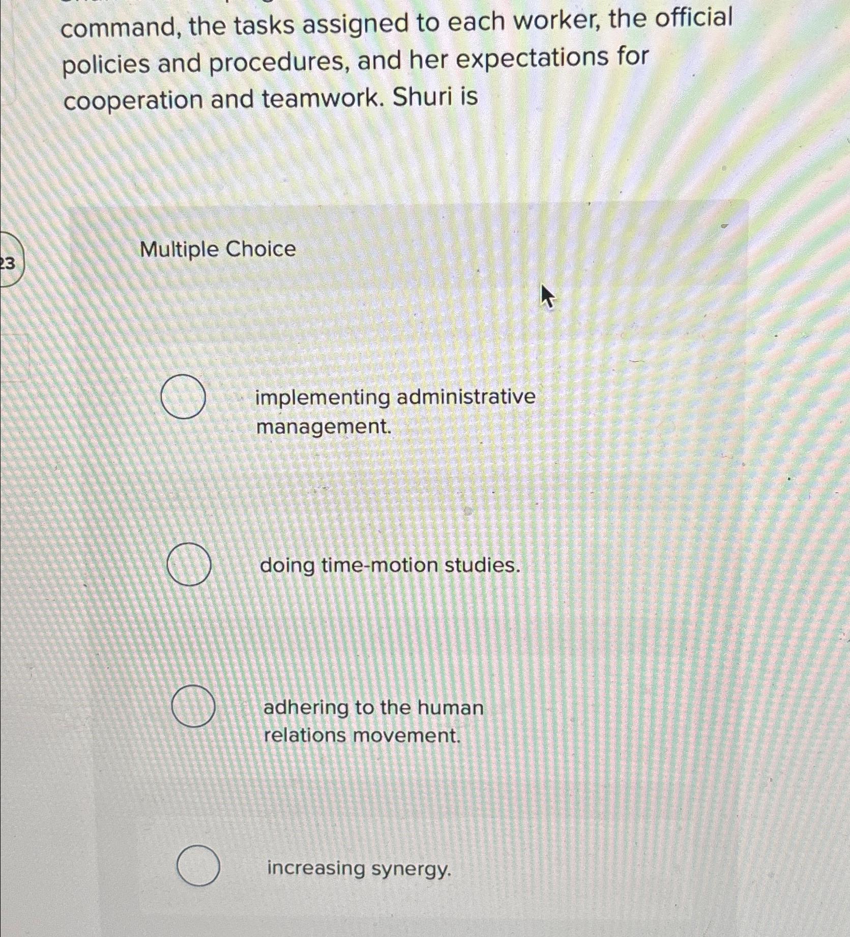  command, the tasks assigned to each worker, the official policies and