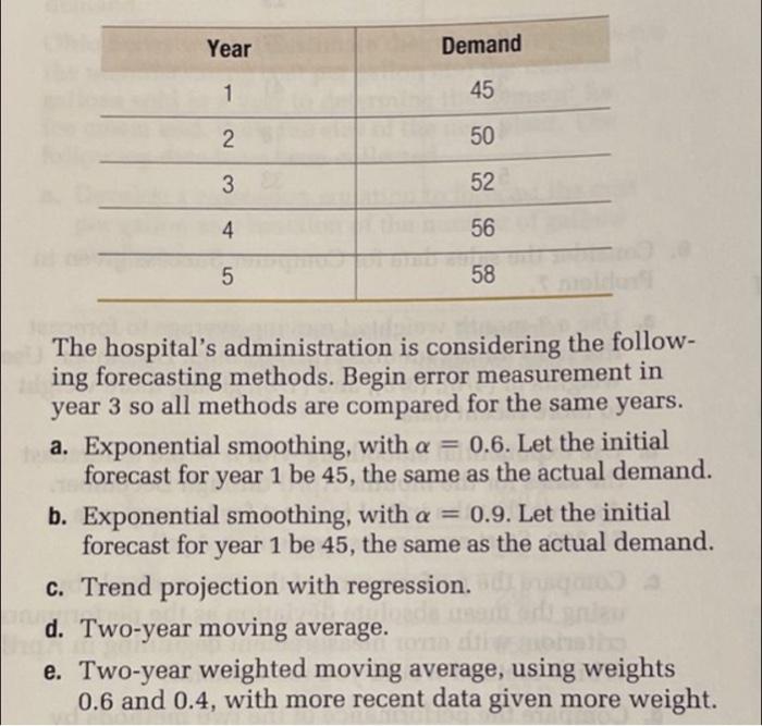only A, B, D & E The hospital's administration is considering the