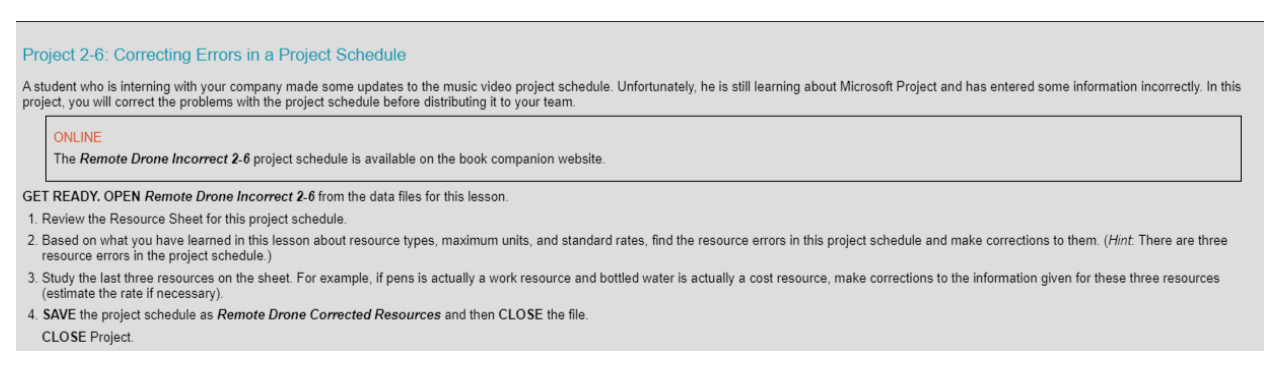 Can you please help me to solve this? Project 2-6: Correcting Errors