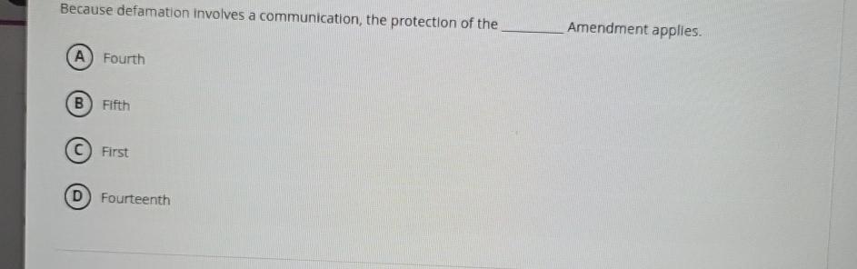  Because defamation involves a communication, the protection of the Amendment applies.