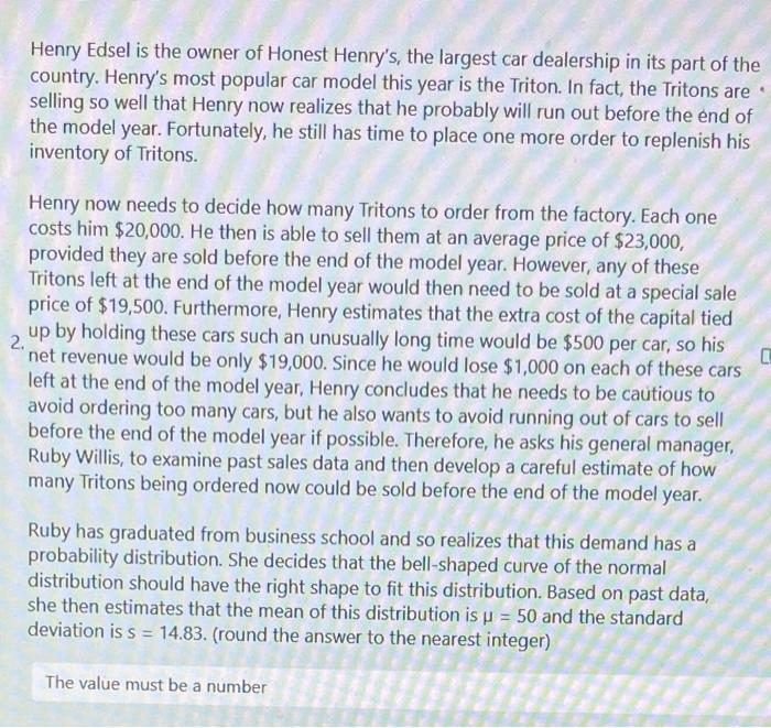 student, Stan Ford, recently took a course in management science. He now