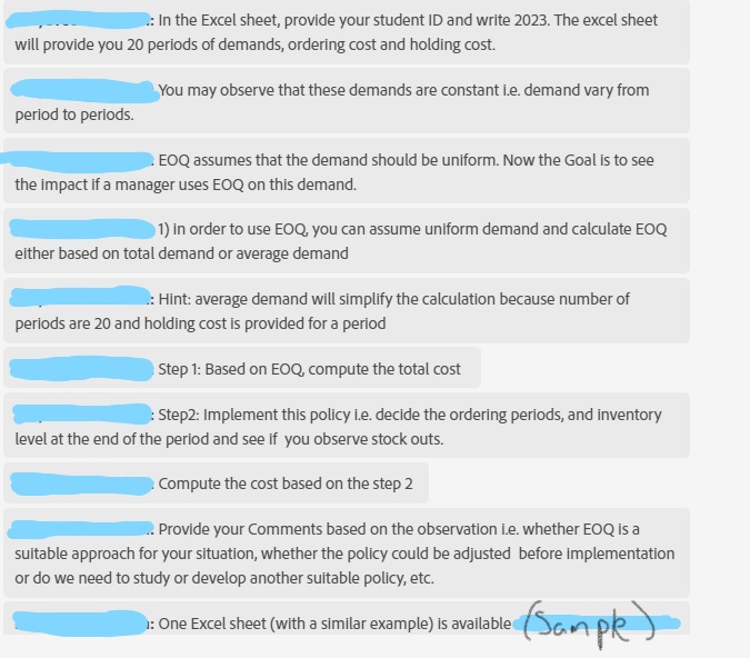 demands for some periods. It will ask you to use an appropriate