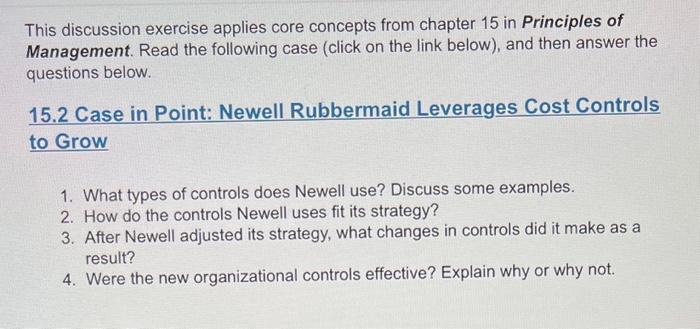 please help This discussion exercise applies core concepts from chapter 15 in