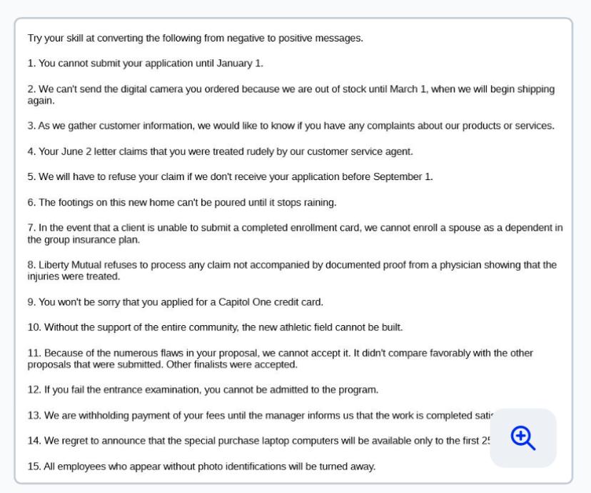  Try your skill at converting the following from negative to positive