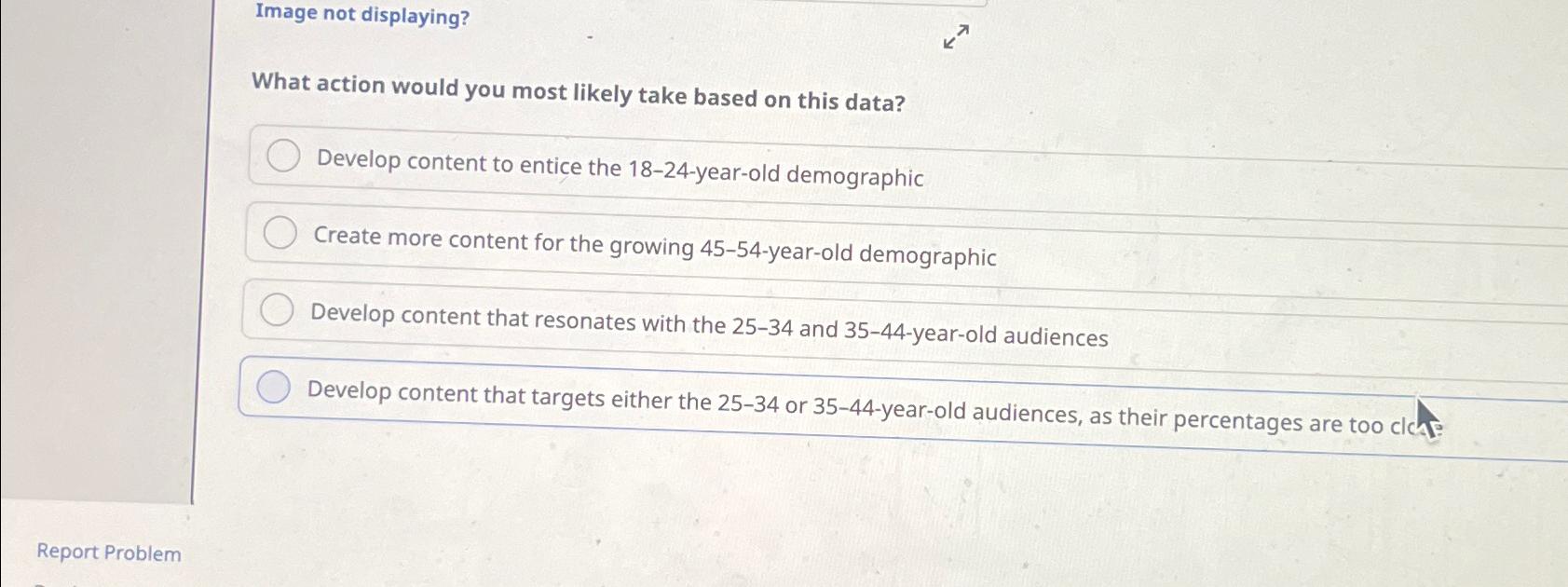  Image not displaying? What action would you most likely take based