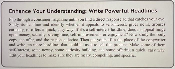 8. Complete the "Enhance Your Understanding." Provide a scan or photo