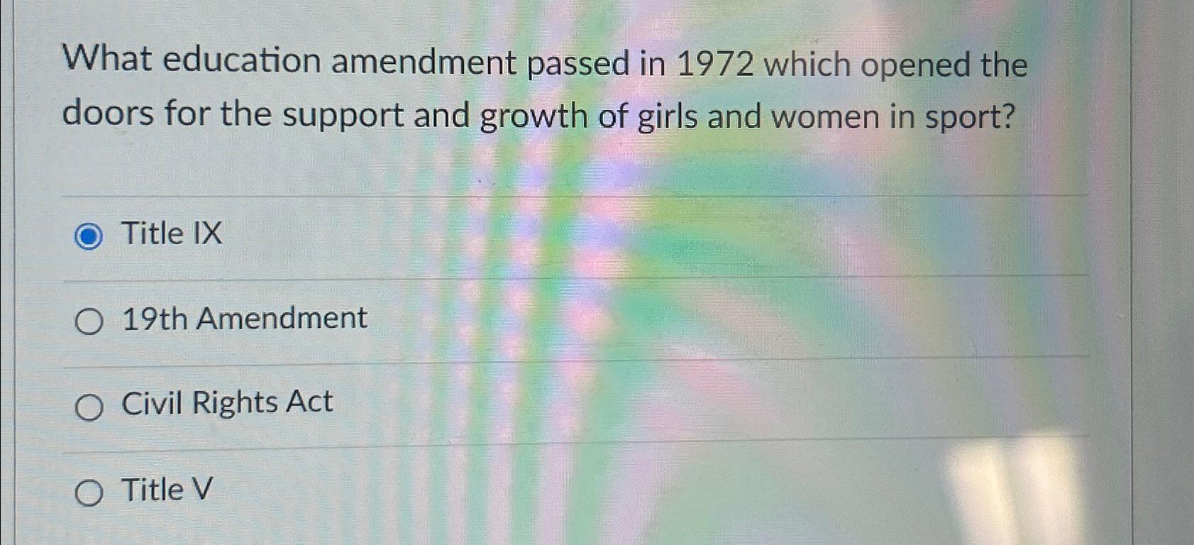  What education amendment passed in 1972 which opened the doors for