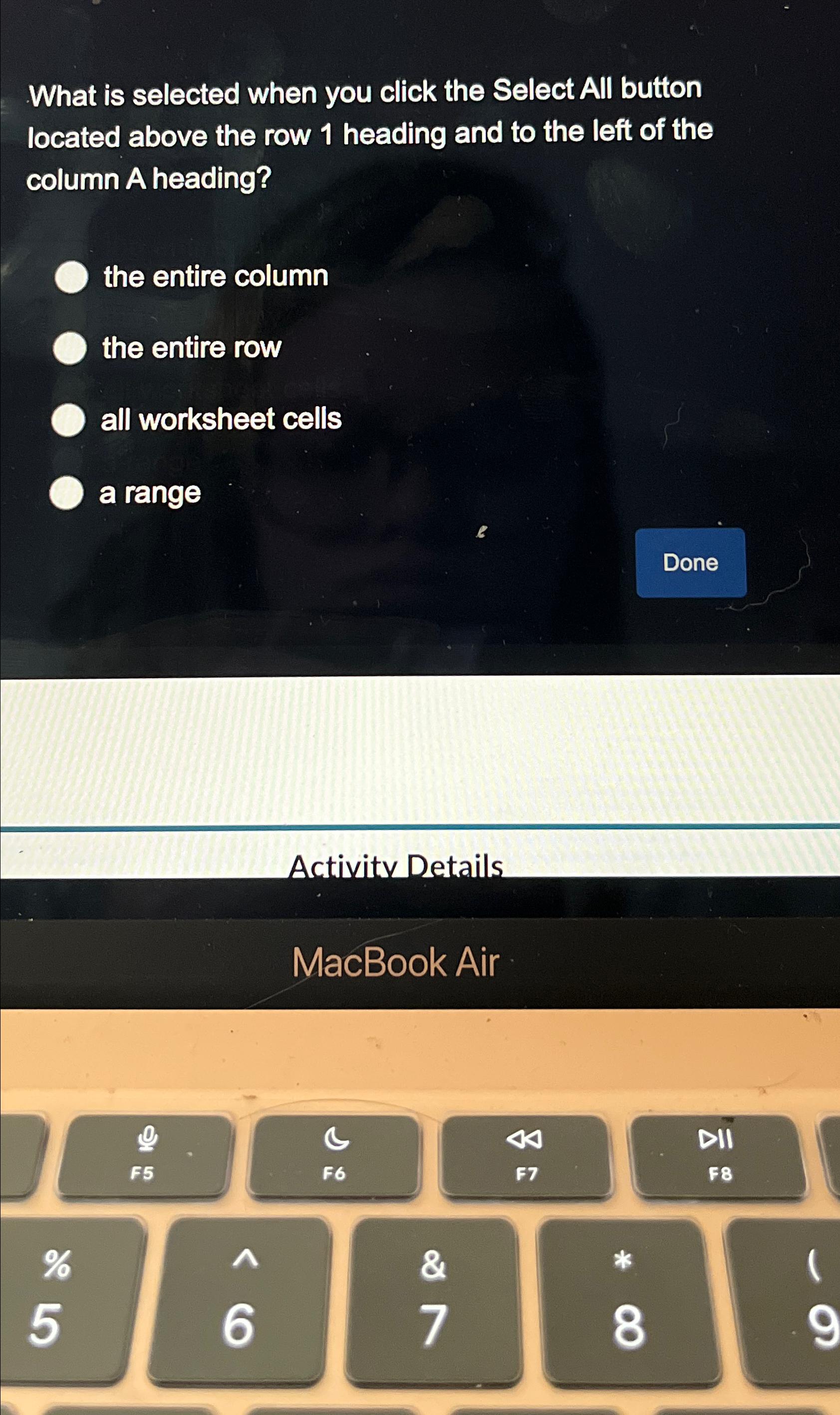  What is selected when you click the Select All button located