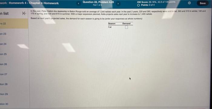 Please answer for demand of fall, winter, spring & summer 75 in