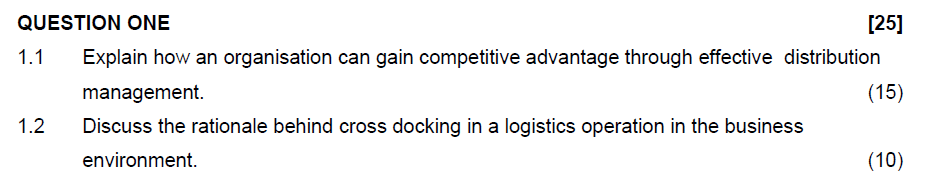  QUESTION ONE [25] 1.1 Explain how an organisation can gain competitive