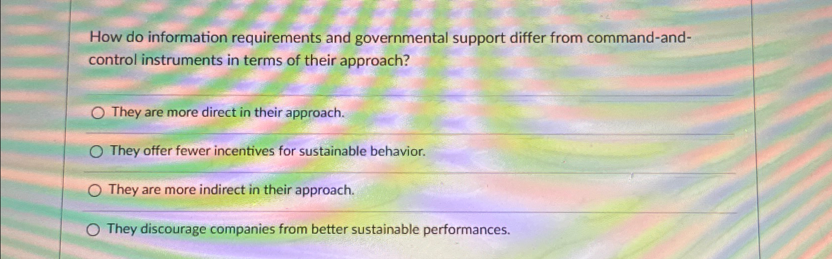  How do information requirements and governmental support differ from command-andcontrol instruments