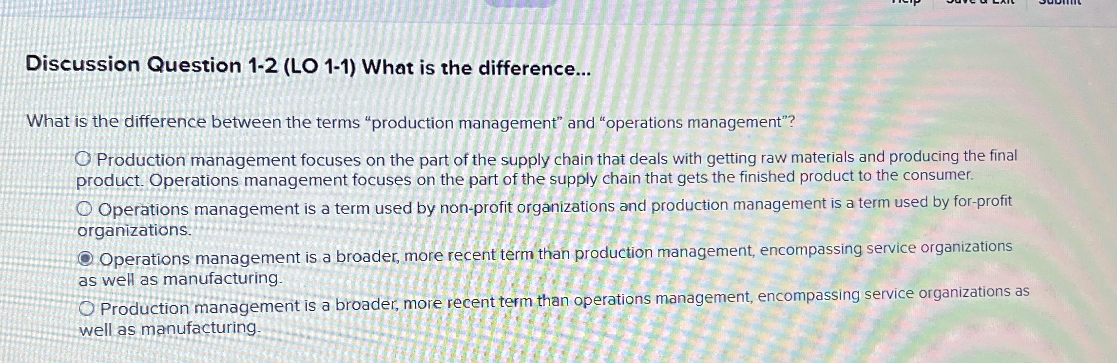  Discussion Question 1-2(LO 1-1) What is the difference... What is the