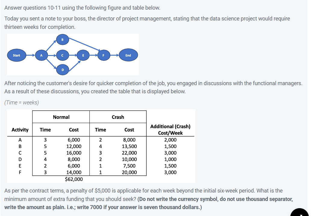  Answer questions 10-11 using the following figure and table below. Today