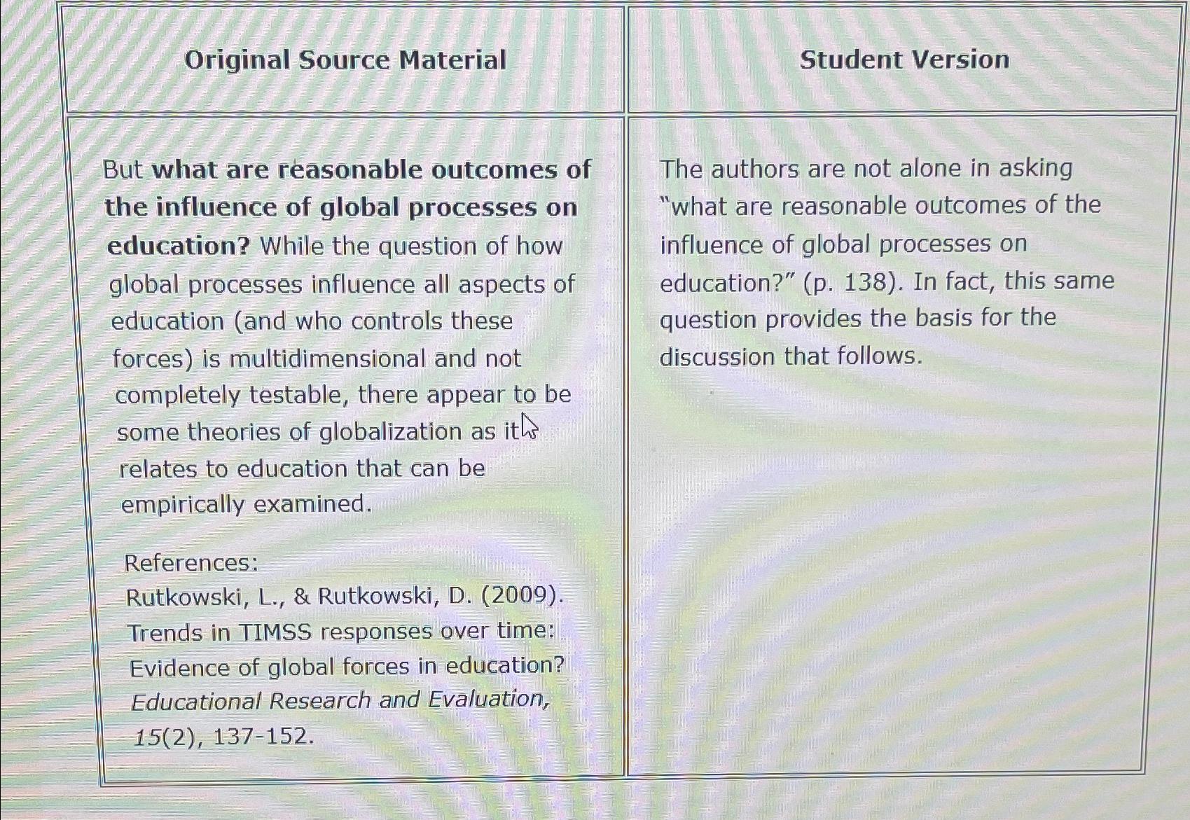  Original Source Material Student Version But what are reasonable outcomes of