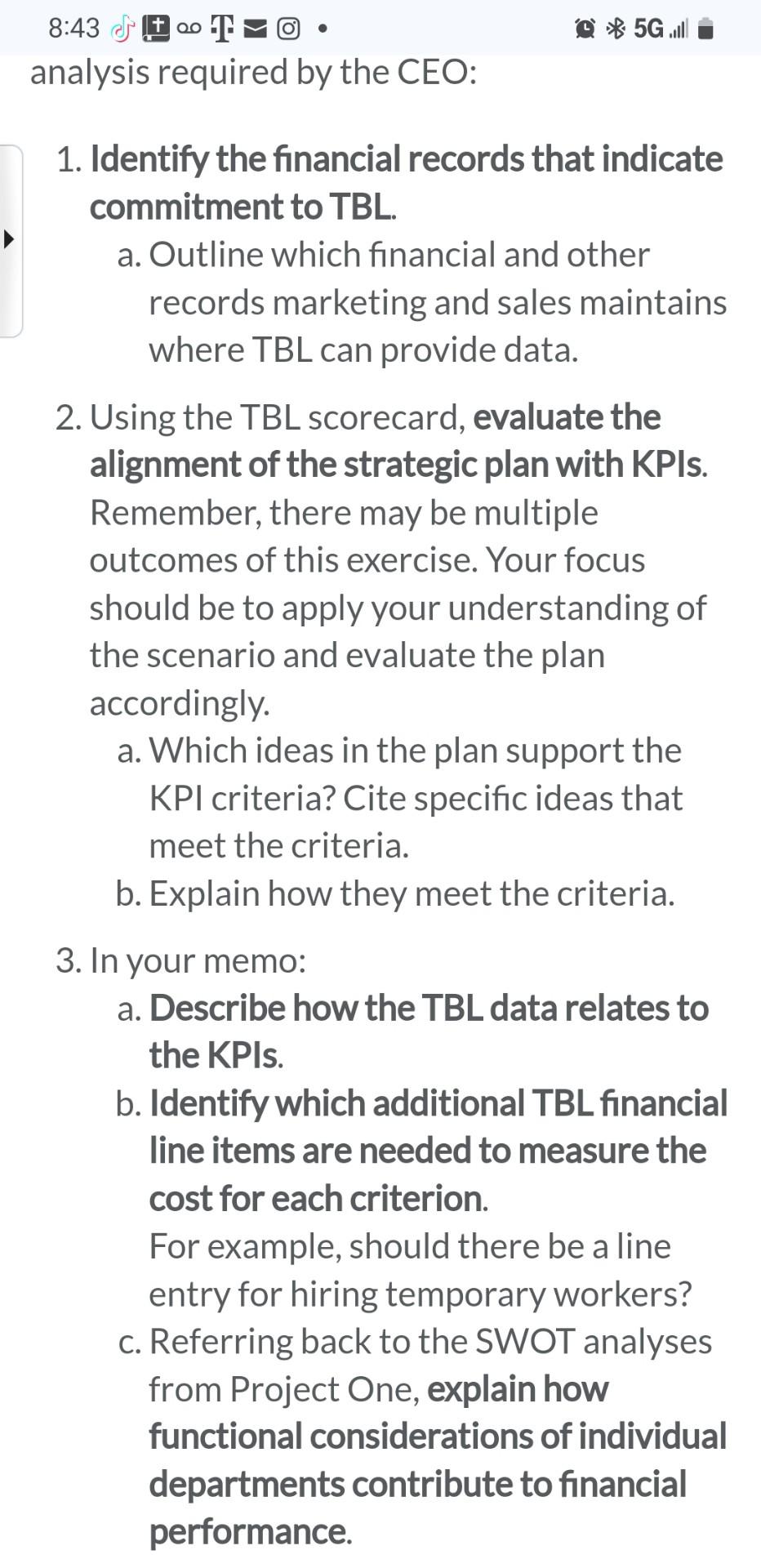 and Triple Bottom Line Balanced Score \begin{tabular}{ccc} KPI and Trinle Bottom Line