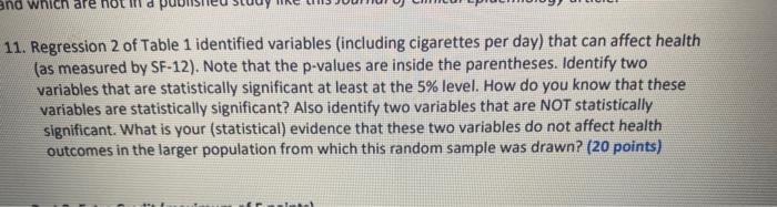 2 of Table 1 identified variables (including cigarettes per day) that can