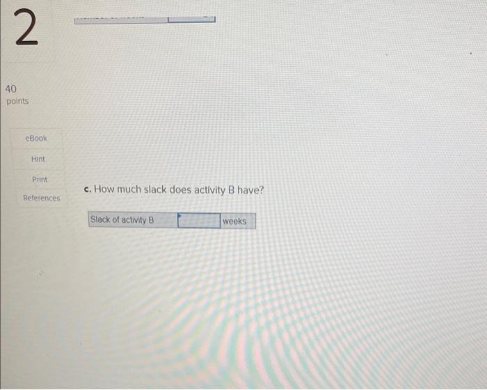 following activities are part of a project to be scheduled using CPM: