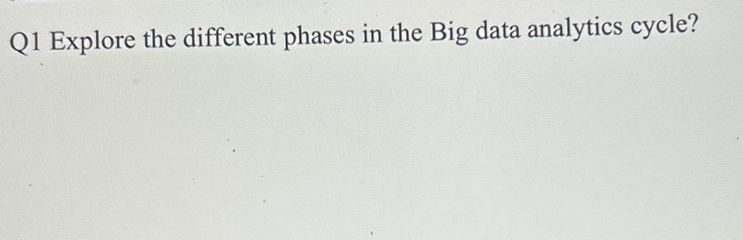  Q1 Explore the different phases in the Big data analytics cycle?