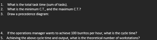 Time \\ \hline A & Warm tortilla & - none & 20sec