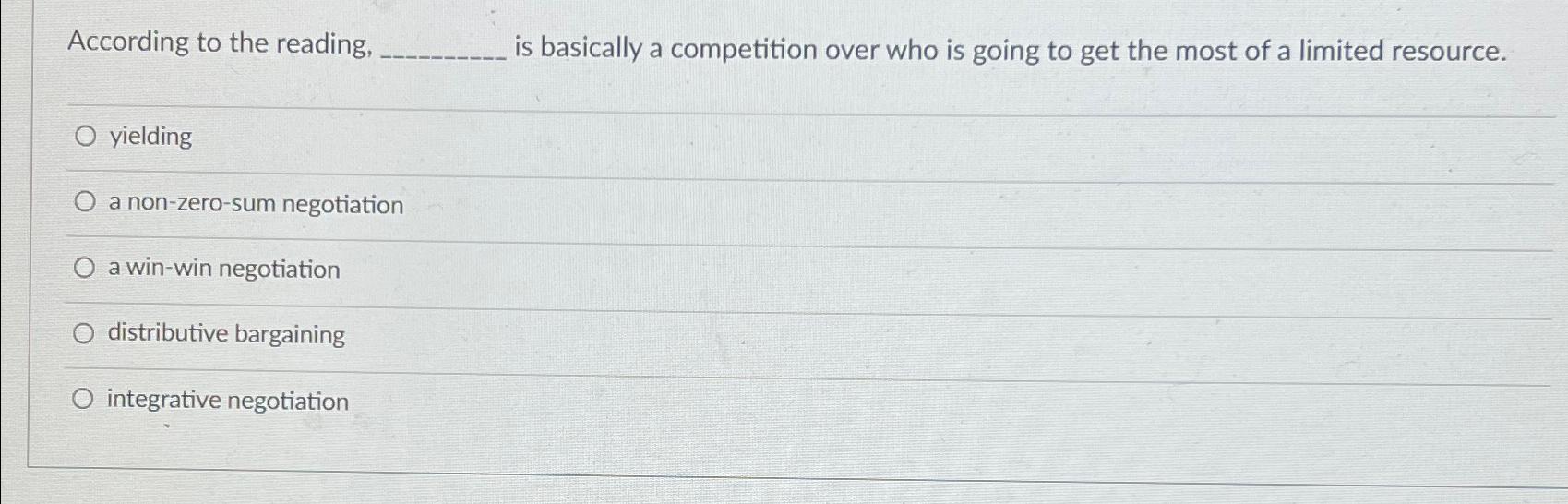  According to the reading, is basically a competition over who is