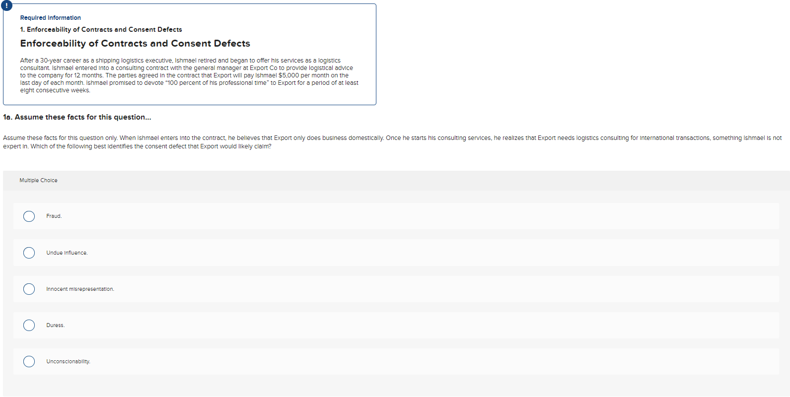 Requlred Information 1. Enforceability of Contracts and Consent Defects Enforceability of