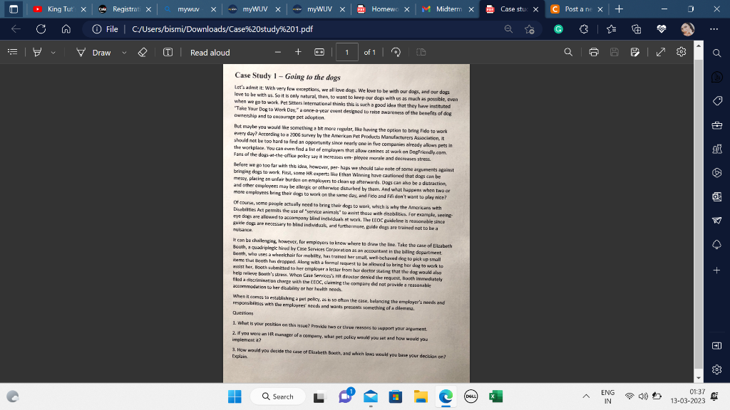 Please read the case study and answer the following questions. need unique