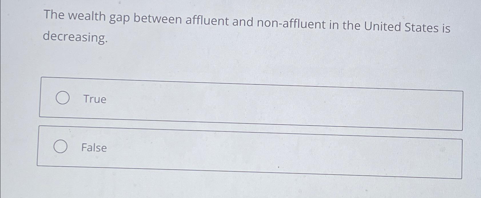  The wealth gap between affluent and non-affluent in the United States
