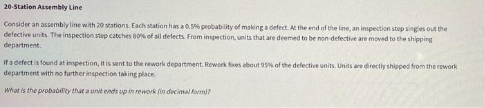 two part question: Q1: what is The probability that a unit ends