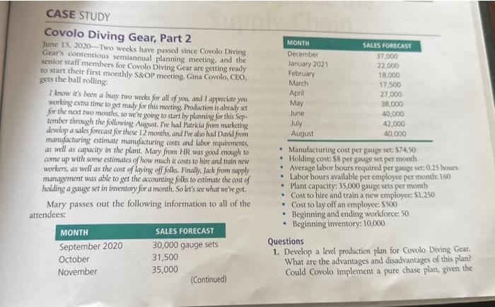 please help with question 3 Covolo Diving Gear, Part 2 June 15,