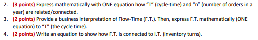  2. (3 points) Express mathematically with ONE equation how " T"