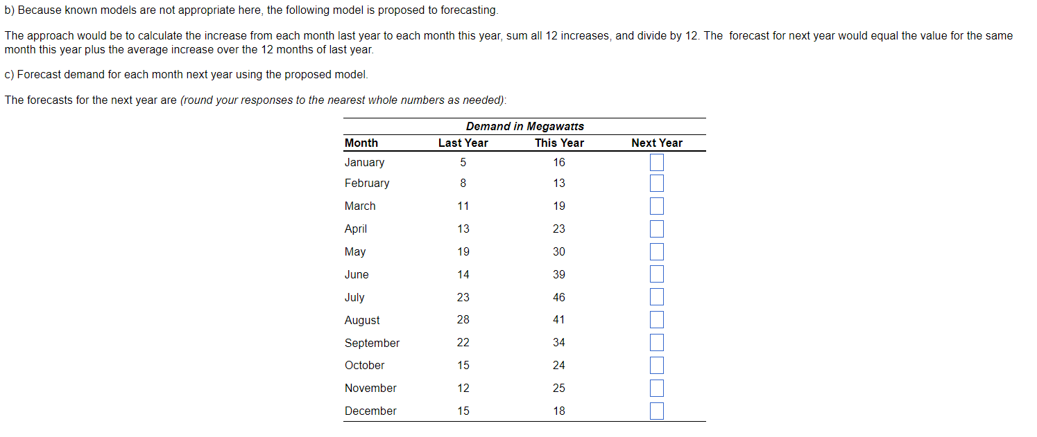 18 b) Because known models are not appropriate here, the following model