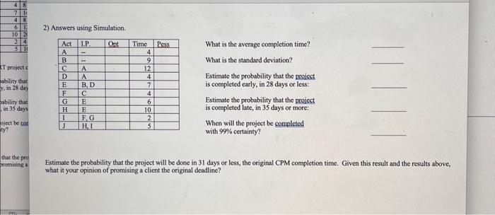 is the standard deviation? Estimate the probability that the project is completed