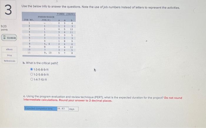  Use the below info to answer the questions. Note the use