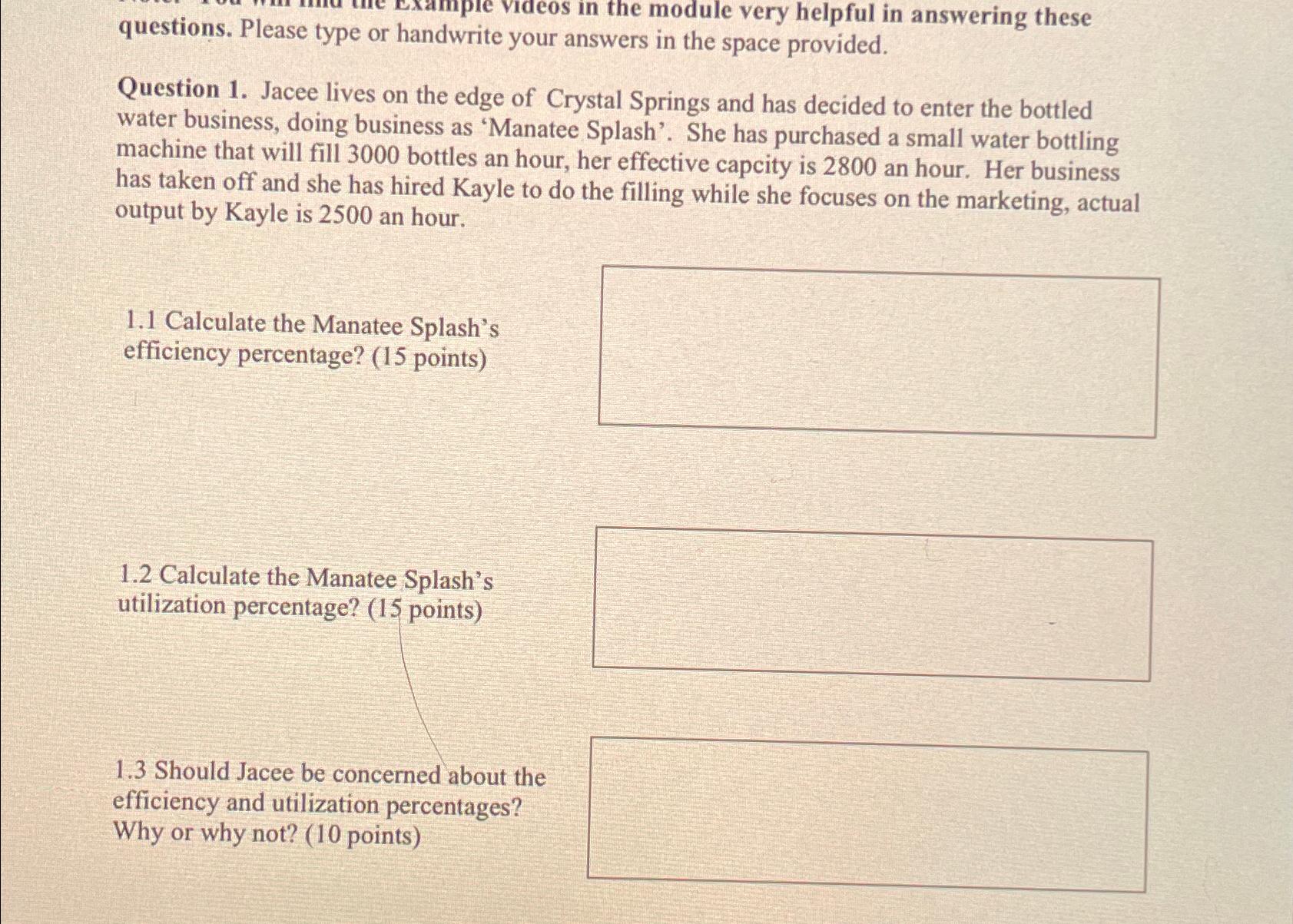  in the module very helpful in answering these Question 1. Jacee
