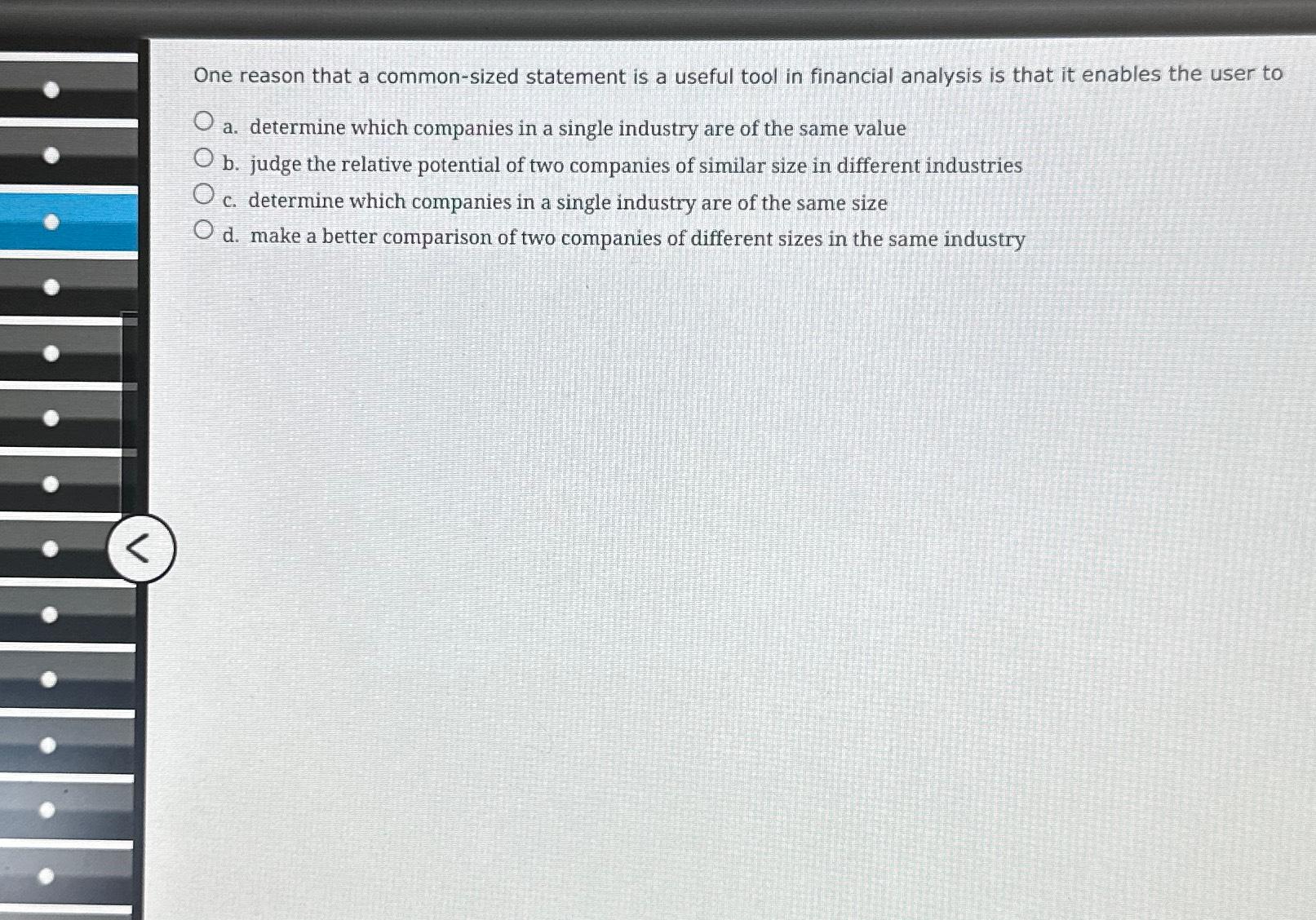  One reason that a common-sized statement is a useful tool in