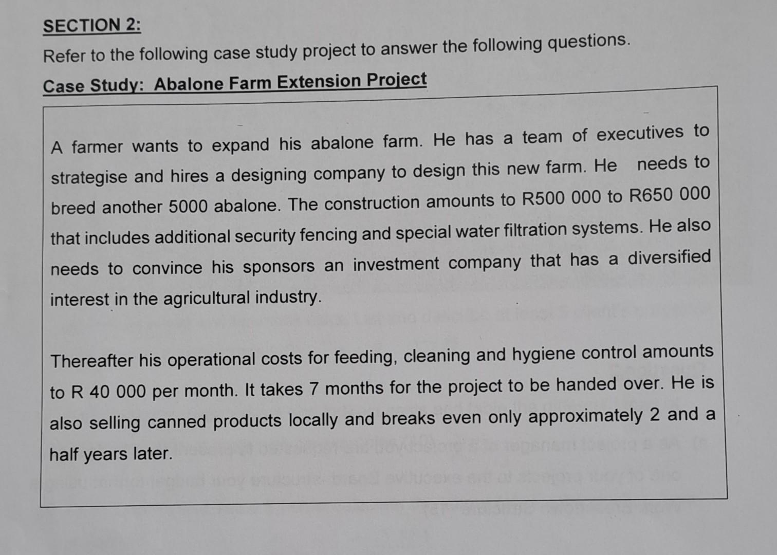  request to answer the question subject: project management and techniques SECTION