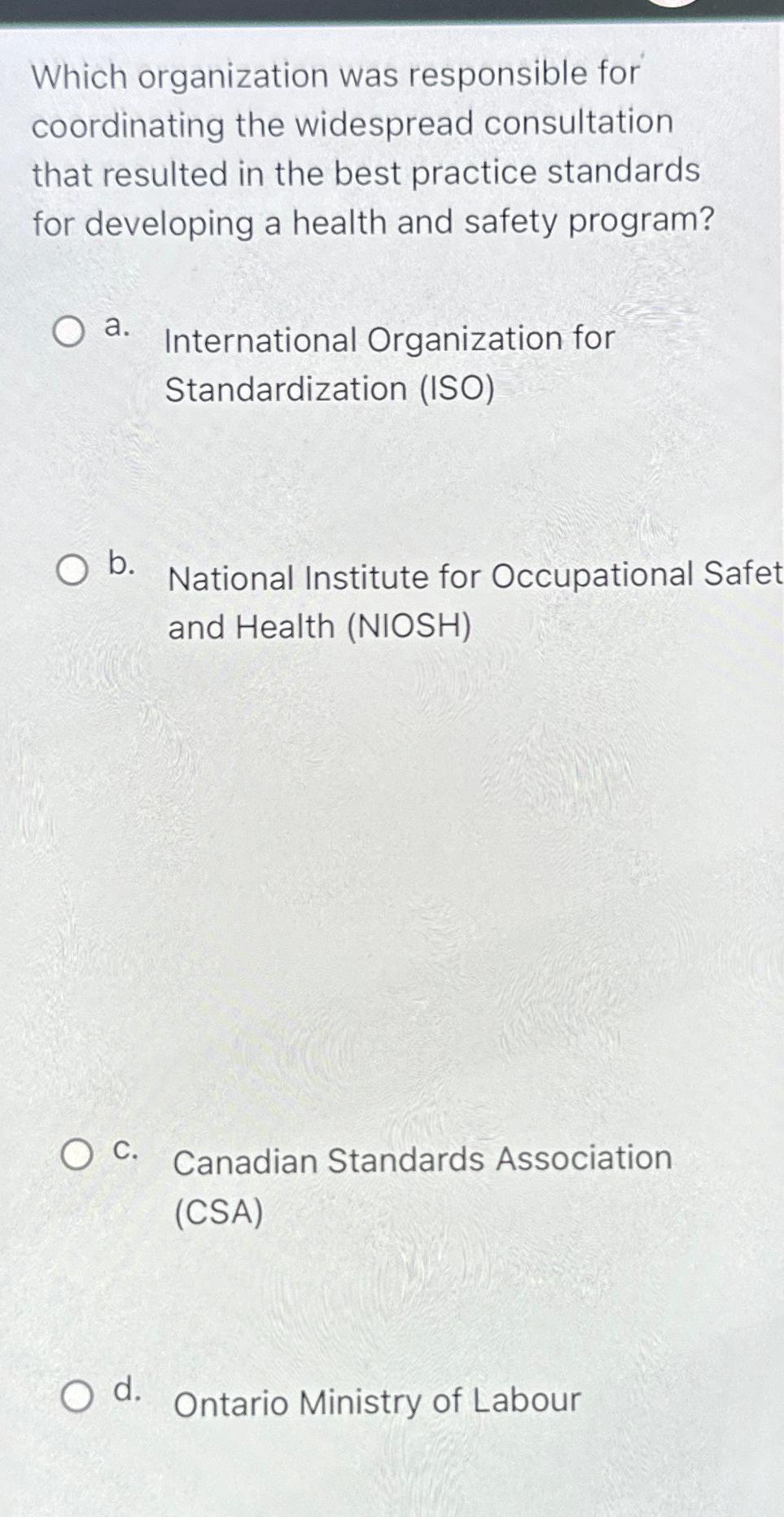  Which organization was responsible for coordinating the widespread consultation that resulted