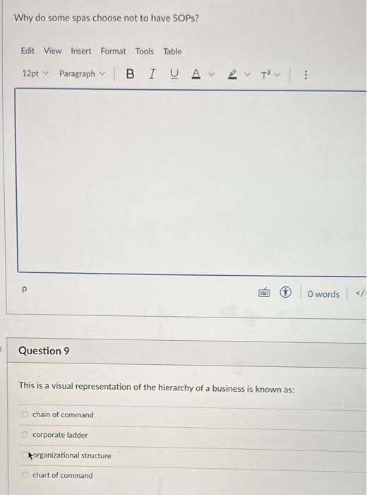  Why do some spas choose not to have SOPs? p ()