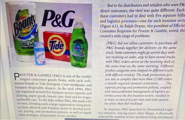  Carefully read the P&G short case article and answer the following