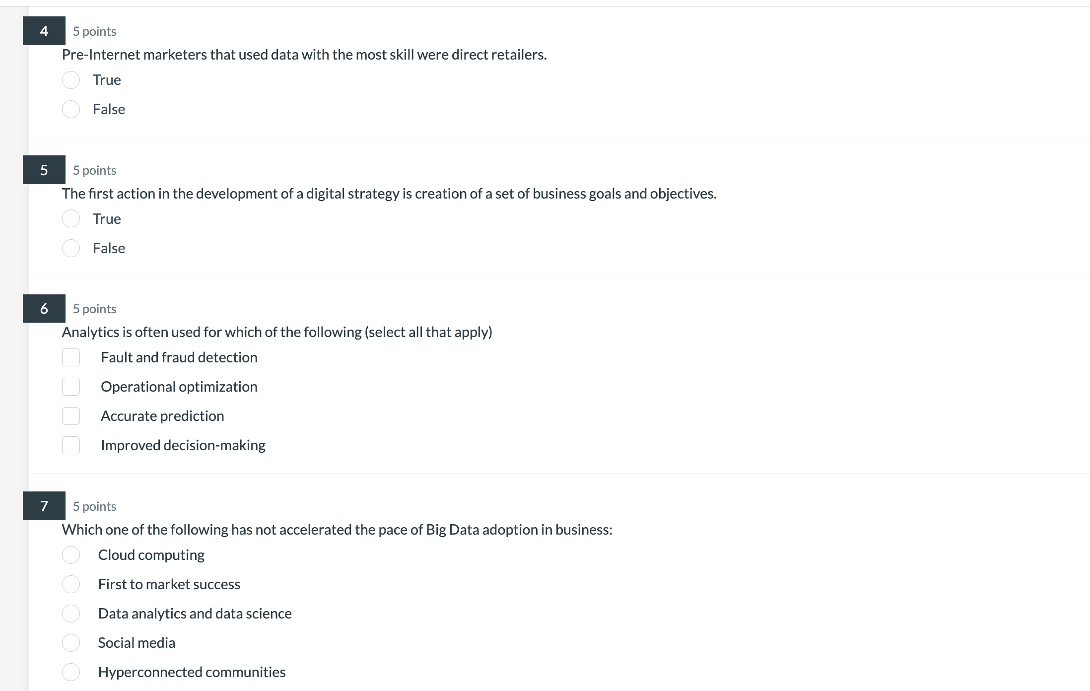 5 points Pre-Internet marketers that used data with the most skill