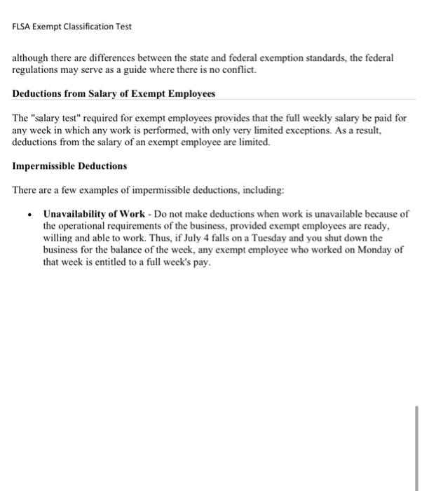 employee who meets the salary level tests and also the salary basis