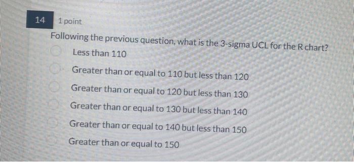 than or ecual to 120 but less thaen 130 Greater than ar