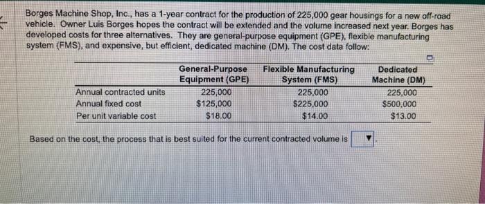 please help Borges Machine Shop, Inc., has a 1-year contract for