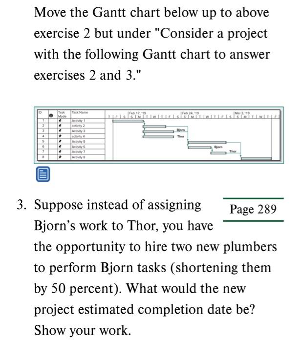 I need a visual Gant Chart identic to the one on the