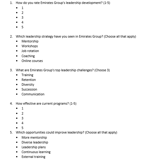 Questionnaire: . . Data collected from the survey as below . .