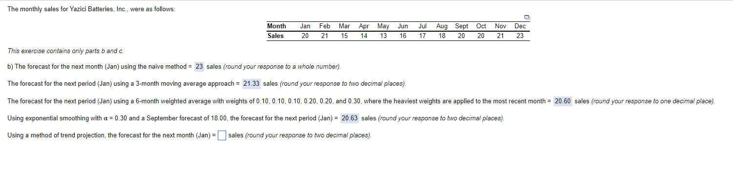 Please help with the Trend Projection. I am lost on were to