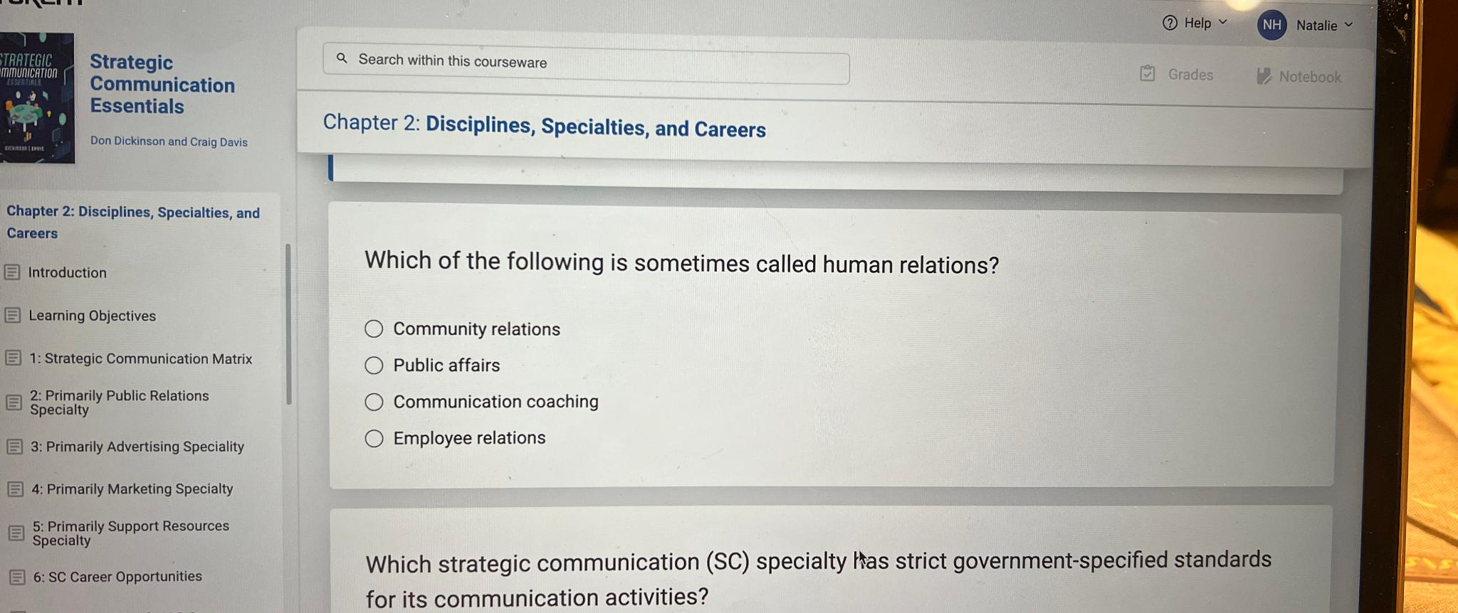  Chapter 2: Disciplines, Specialties, and Careers Introduction Learning Objectives 1: Strategic