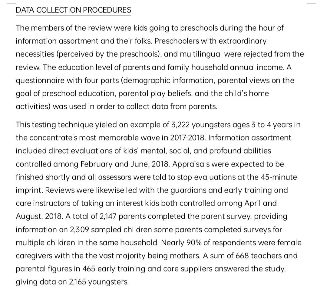 in home activities, and the role of these activities in the development